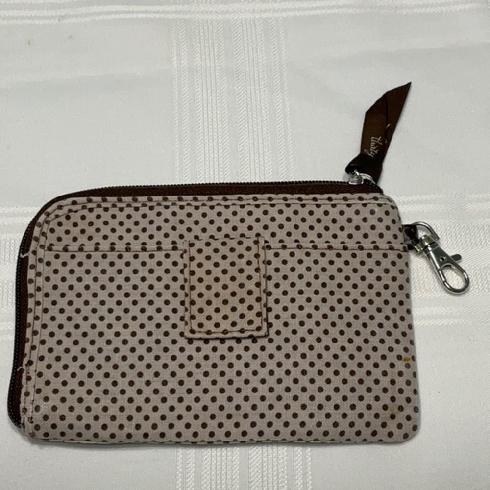 thirty-one Polka Dot Card and ID Holder Zippered Closure​
